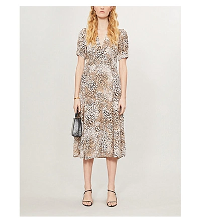 Shop Faithfull The Brand Meadows Leopard-print Rayon Midi Dress In Signe+animal