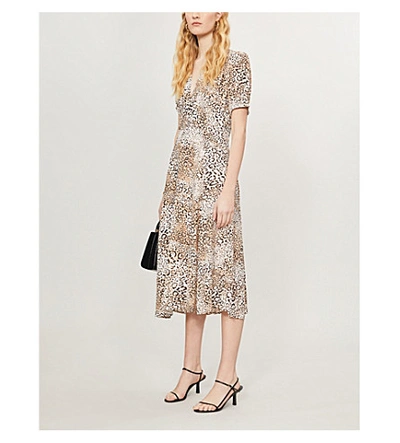 Shop Faithfull The Brand Meadows Leopard-print Rayon Midi Dress In Signe+animal