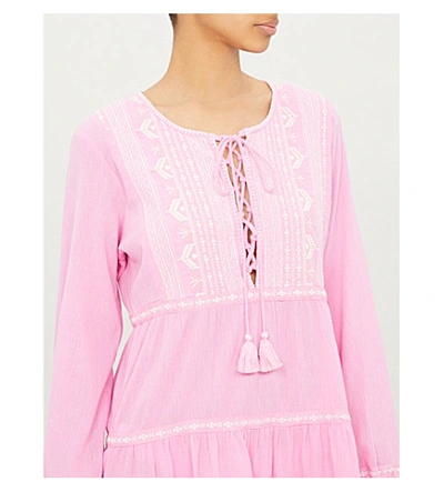 Shop Melissa Odabash Millie Embroidered Cotton Mini Dress In Hammonds Of Knutsford