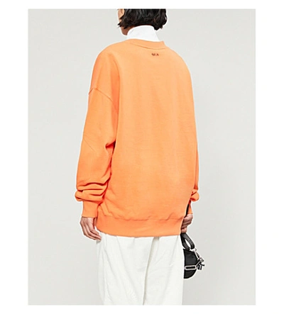 Shop Ader Error Graphic-print Relaxed-fit Cotton-jersey Sweatshirt In Orange