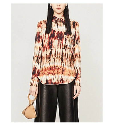 Shop Nanushka Celes Abstract-print Woven Shirt In Tie Dye