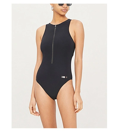 Shop Calvin Klein Signature One-piece Swimsuit In Beh Pvh Black
