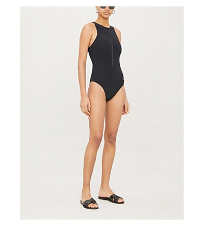 Shop Calvin Klein Signature One-piece Swimsuit In Beh Pvh Black