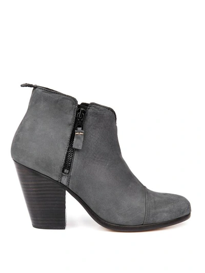 Rag & Bone Margot Nubuck Ankle Boots In Charcoal Nubuck