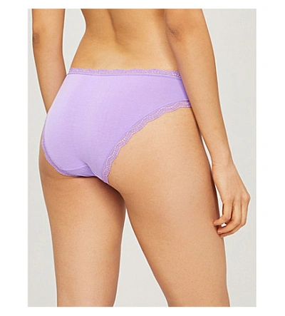 Shop Stripe & Stare Women's Jewel Pack Of Four Lace-trimmed Stretch-jersey Briefs
