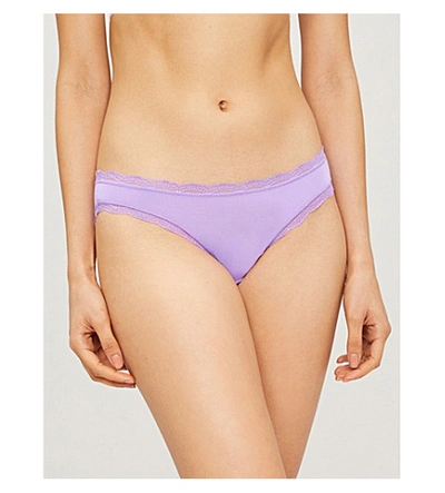Shop Stripe & Stare Women's Jewel Pack Of Four Lace-trimmed Stretch-jersey Briefs