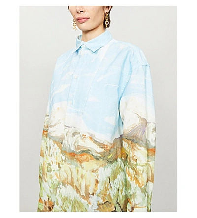 Shop Jacquemus La Chemise Paul Printed Cotton And Linen-blend Shirt In Multi