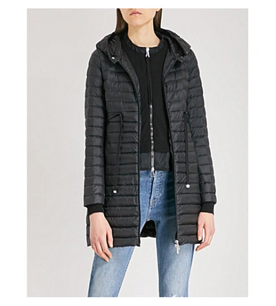 Shop Moncler Barbel Hooded Quilted Shell Coat In Black