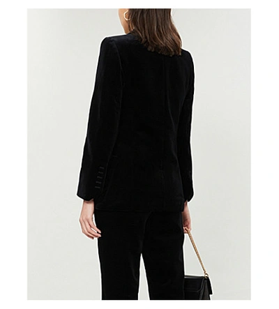 Shop Zadig & Voltaire Double-breasted Velvet Blazer In Noir (black)