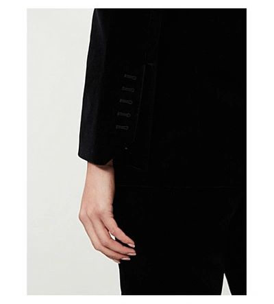 Shop Zadig & Voltaire Double-breasted Velvet Blazer In Noir (black)
