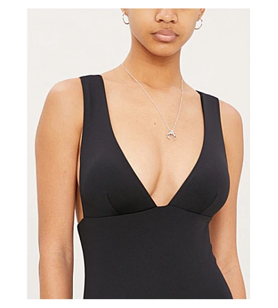 Shop Eberjey So Solid Vivian Plunge V-neck Swimsuit In Black