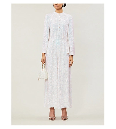 Shop Temperley London Constellation Sequinned Embellished Jumpsuit In Iridescent