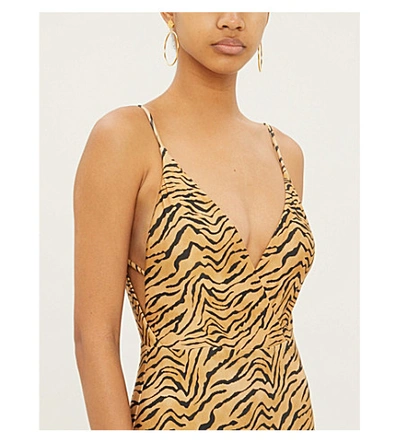 Shop Vix Madalena Tiger-print Swimsuit In Tiger+black