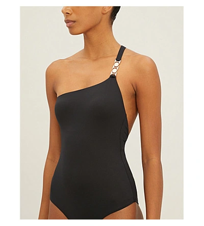 Shop Melissa Odabash Seychelles Halterneck One-piece Swimsuit In Black