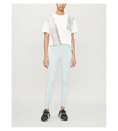Shop Adidas By Stella Mccartney Graphic-print Cotton-jersey T-shirt In Mgreyh