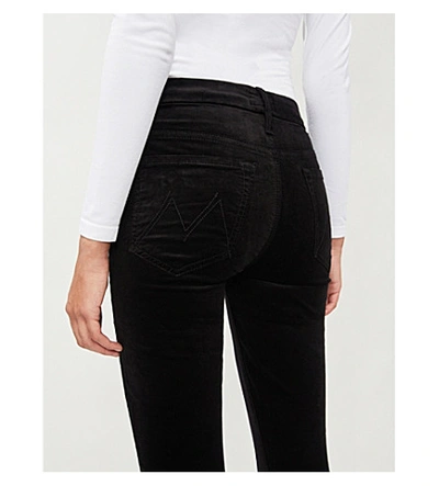 Shop Mother Looker Velvet High-rise Skinny Jeans In Soft Skills
