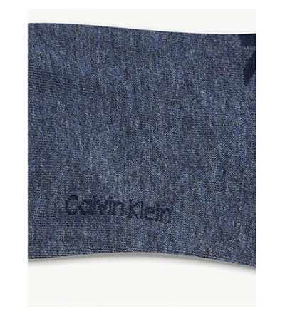 Calvin Klein Callie Logo Socks Pack Of Two In 98 Cham Htr/dneim Htr