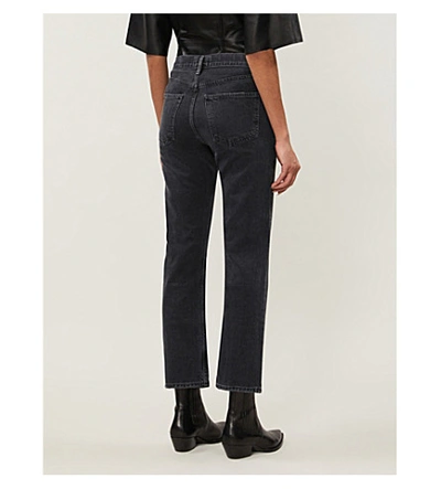 Shop Agolde Riley Straight Cropped Mid-rise Jeans In Photogram