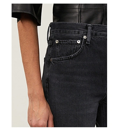 Shop Agolde Riley Straight Cropped Mid-rise Jeans In Photogram