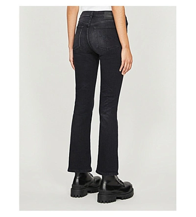 Shop R13 Flared Stretch-denim Jeans In Dark Moon