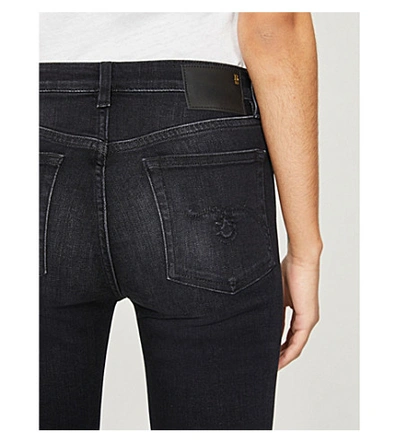 Shop R13 Flared Stretch-denim Jeans In Dark Moon