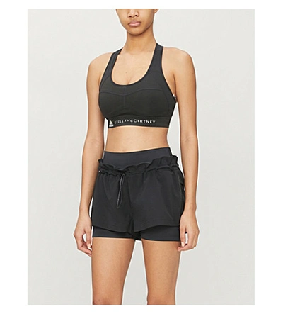 Shop Adidas By Stella Mccartney Performance Essentials Stretch-recycled Polyester Sports Bra In Black Explo