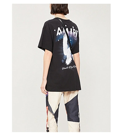 Shop Amiri Rainbow Dove Cotton-jersey T-shirt In Black