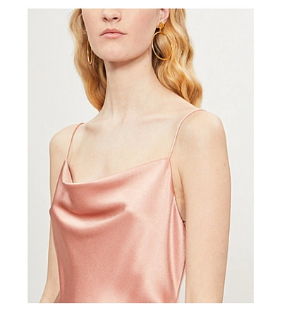 Shop Alice And Olivia Harmony Satin Mini Dress In Rose+tan