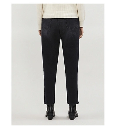 Shop 7 For All Mankind Malia Soho Straight Stretch-denim Jeans In Soho Black