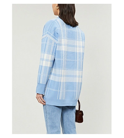 Shop Sandro Jeck Knitted Cardigan In Blue+sky