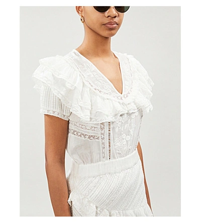 LOVESHACKFANCY Bonita ruffle-trimmed cotton mini dress 