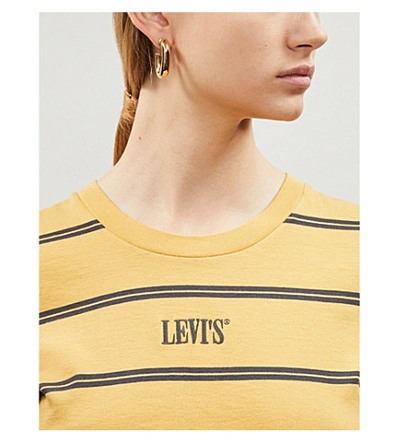 Shop Levi's Logo-print Striped Cotton-jersey T-shirt In C96393 Alyssa Str