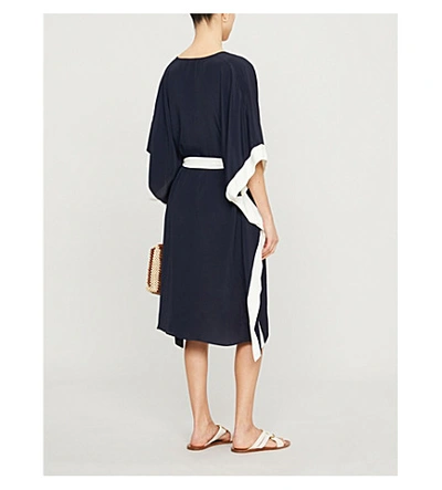 Shop Odyssee Kenwood Crepe Kaftan In Navy