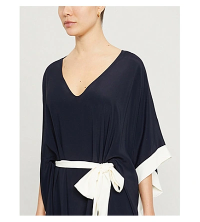 Shop Odyssee Kenwood Crepe Kaftan In Navy