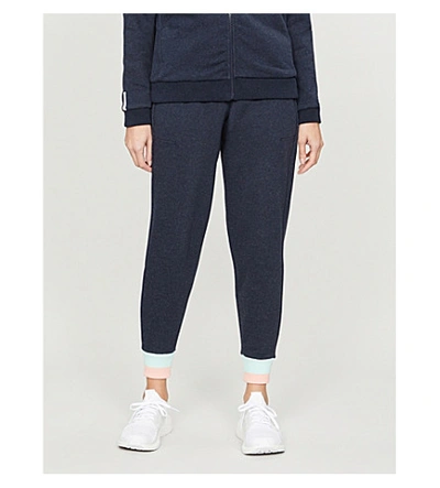 Shop Lndr Trouble Cotton-jersey Jogging Bottoms In Navy+marl