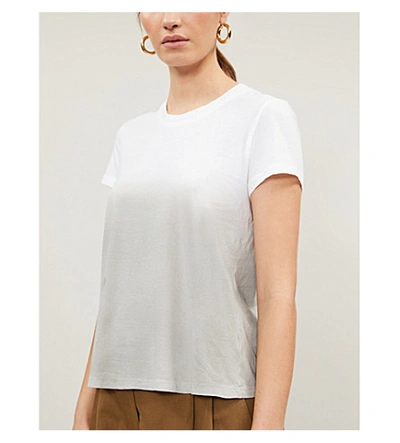 Shop James Perse Dip-dyed Cotton-jersey T-shirt In Salt/white