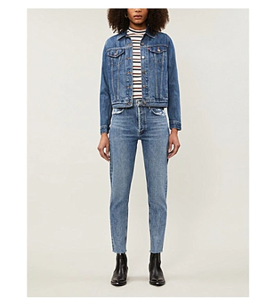 Shop Agolde Jamie Classic High-rise Straight Jeans In Livestream