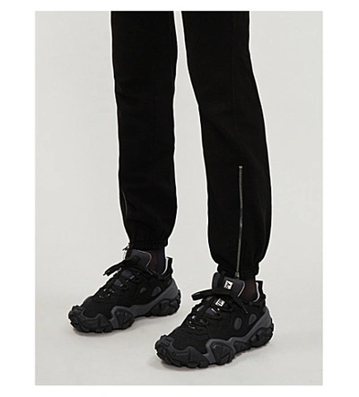 Shop Cotton Citizen Milan Zipped Cotton-jersey Jogging Bottoms In Black