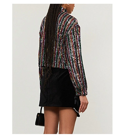 Shop Free People Midnight City High-neck Sequin-embellished Top In Assort