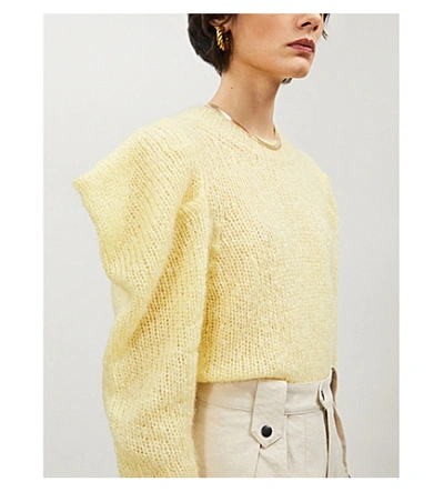 Shop Isabel Marant Ivelyne Mohair-blend Jumper In Light+yellow