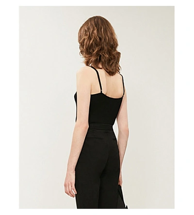 Shop Ted Baker Womens Black Lace-detail Stretch-jersey Vest 10