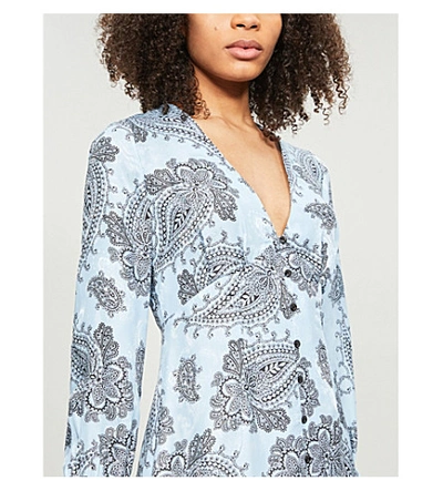 Shop Sandro Beane Jacquard Dress In Blue