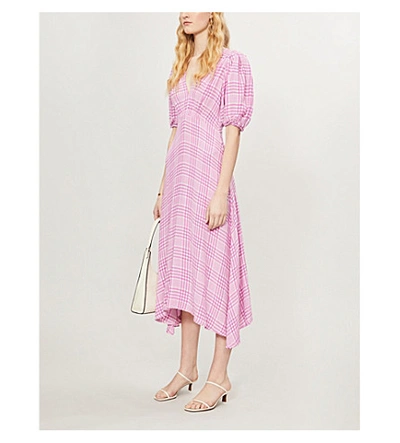 Shop Faithfull The Brand Vittoria Checked Rayon Midi Dress In Djerra+check