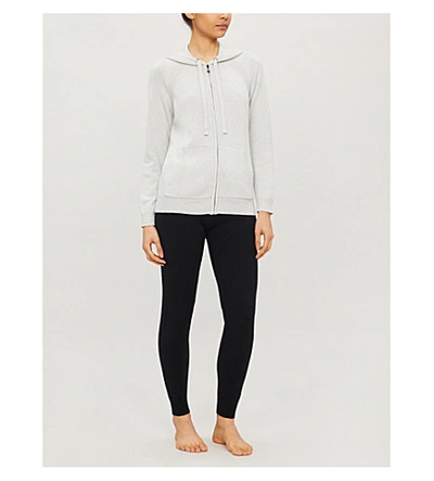 Shop Derek Rose Daphne Cashmere Hoody In Silver