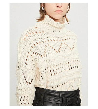 Shop Isabel Marant Étoile Naka High-neck Cotton-knit Jumper In Ecru