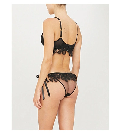 Shop Agent Provocateur Seraphina Padded Mesh And Satin Underwired Bra In Black