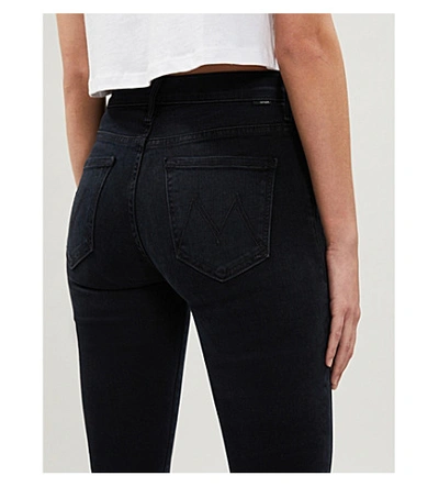 Shop Mother The Weekender High-rise Flared Stretch-denim Jeans In Blackbird