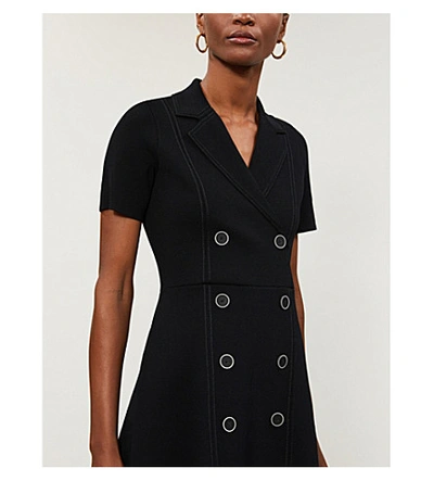 Shop Sandro Syana Double-breasted Knitted Midi Dress In Black