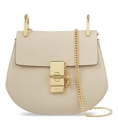 Shop Chloé Women's Motty Grey Drew Mini Leather Cross-body Bag