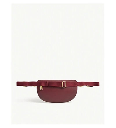 Shop Coach Monogram Leather Belt Bag In B4/tan Deep Red